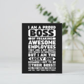 Ik ben een proud Boss of Freaking Geweldige Employ (Staand voorkant)