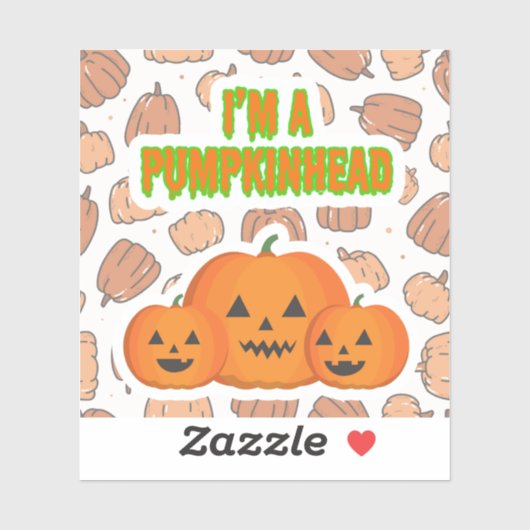 Ik ben een Pumpkinhead 2 Square Sticker (Vel)