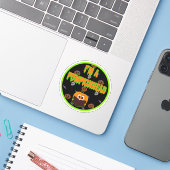 Ik ben een Pumpkinhead 5 Sticker (Laptop met iPhone)