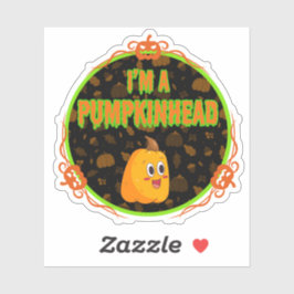 Ik ben een Pumpkinhead cirkel w / Fancy ontwerp Sticker