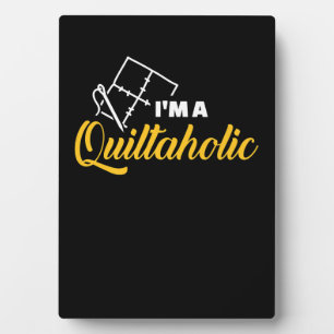 Ik ben een Quiltaholic Funny Gifts Quilting Love Fotoplaat