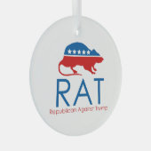 Ik ben een R.A.T.: Republikein tegen Trump Glas Ornament (Voorkant Rechts)
