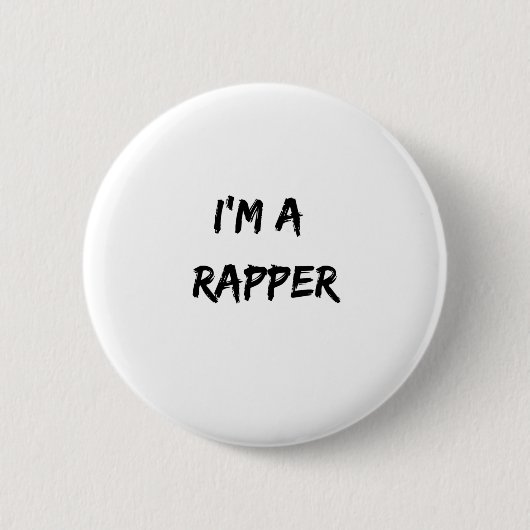 Ik ben een rapper ronde button 5,7 cm (Voorkant)