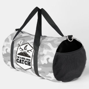 Ik ben een Reel Cool Catch Grey Camo Plunjezak