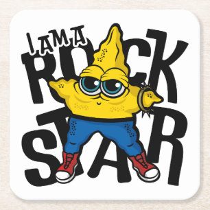Ik ben een rockster vierkante kartonnen onderzetter