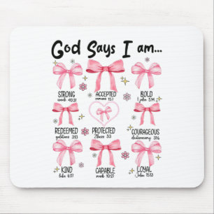 Ik ben een roze coquette Christelijk Jesus Happy Muismat