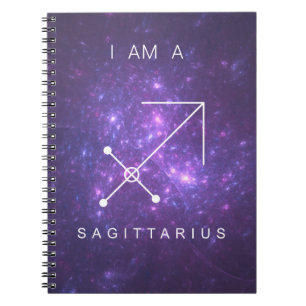 Ik ben een Sagittarius Paarse Zodiasignaal Notitieboek