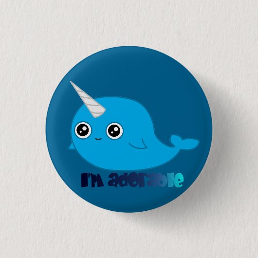 Ik ben een schattige Narwhal-knop Ronde Button 3,2 Cm (Voorkant)