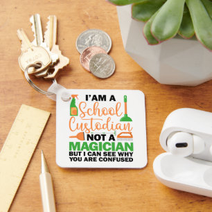 Ik ben een schoolbewaarder Cool Sarcastic Gezegde  Sleutelhanger