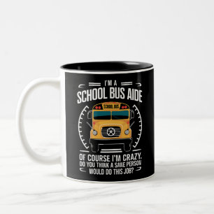 Ik ben een schoolbusassistent Funny Back to School Tweekleurige Koffiemok