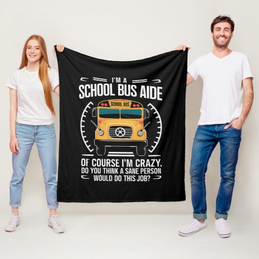 Ik ben een schoolbusassistent, grappig terug naar  fleece deken (In situ)
