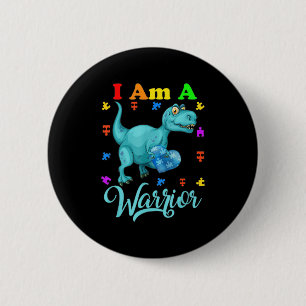 Ik ben een schrijver Autism Familie TRex Dinosaur  Ronde Button 5,7 Cm