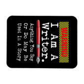 Ik ben een schrijver grappige auteur die schrijft magneet (Horizontaal)