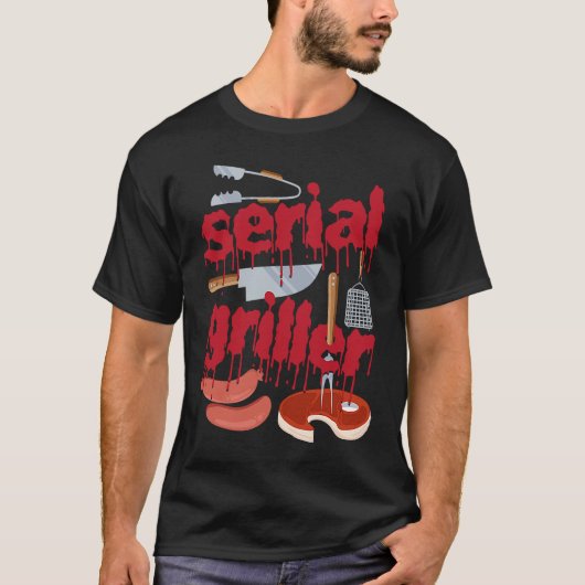 Ik ben een serie grillen Funny Men Grill Barbeque  T-shirt (Voorkant)