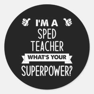 Ik ben een snelheidsdocent, wij zijn jouw Superpow Ronde Sticker