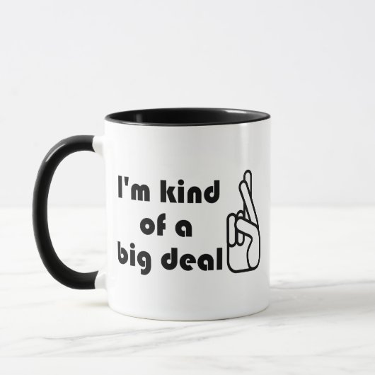 Ik ben een soort Big Deal Crossed Fingers Mok (Links)