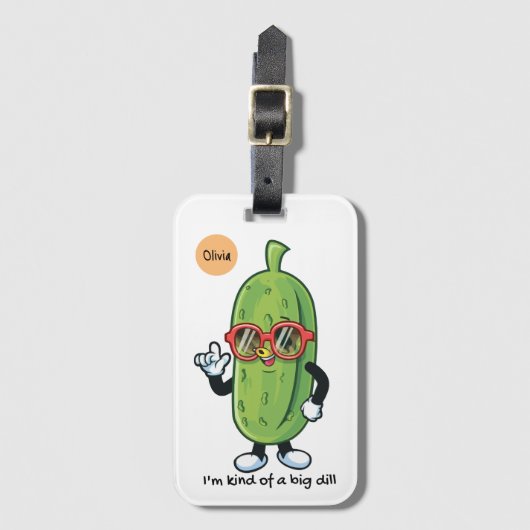 Ik ben een soort van grote dille | augurk met zonn bagagelabel (Voorkant (verticaal))