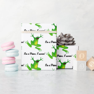 Ik ben een Sprookjesprins Grappige Groene Kikker C Cadeaupapier