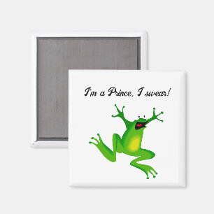 Ik ben een Sprookjesprins Grappige Groene Kikker C Magneet