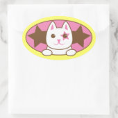 Ik ben een STAR CAT zo schattig! Ovale Sticker (Tas)