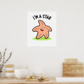Ik ben een Star Funny Starfish Pun Poster (Keuken)