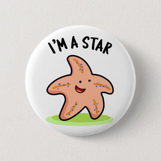 Ik ben een Star Funny Starfish Pun Ronde Button 5,7 Cm (Voorkant)