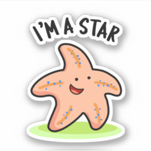 Ik ben een Star Funny Starfish Pun Sticker