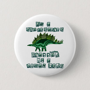 Ik ben een Stegosaurus Ronde Button 5,7 Cm