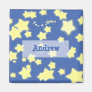 Ik ben een ster. Naam Blauw/Geel Magnet Magneet