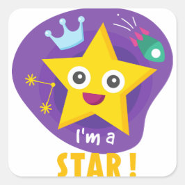 Ik ben een ster vierkante sticker