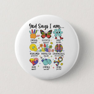 Ik ben een sterk Christelijk autisme bewustzijn Ronde Button 5,7 Cm