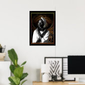 Ik ben een sterke zwarte vrouw poster (Thuiskantoor)