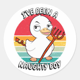 Ik ben een stoute jongen geweest - eend ronde sticker