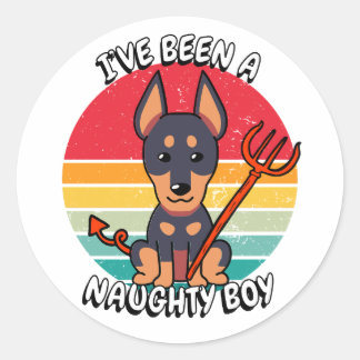 Ik ben een stoute jongen geweest - waakhond ronde sticker