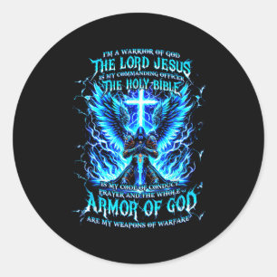 Ik ben een strijder van God, een wapenrusting van Ronde Sticker