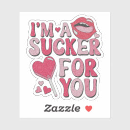 Ik ben een Sucker voor Jou Sticker - Valentijn Sti