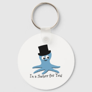 Ik ben een sukkel voor jou. Blauwe octopus Sleutelhanger