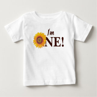 Ik ben één! Sunflower First Birthday Baby T-shirt