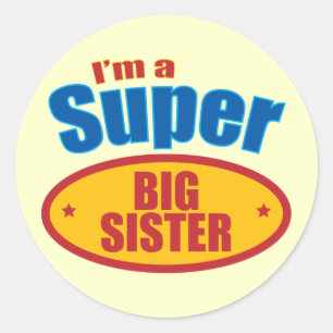 Ik ben een super grote zus ronde sticker