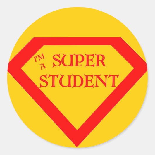 Ik ben een super student ronde sticker (Voorkant)