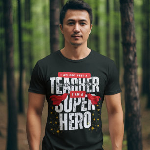 Ik ben een Superheld Docenten Waardering Zwart T-shirt