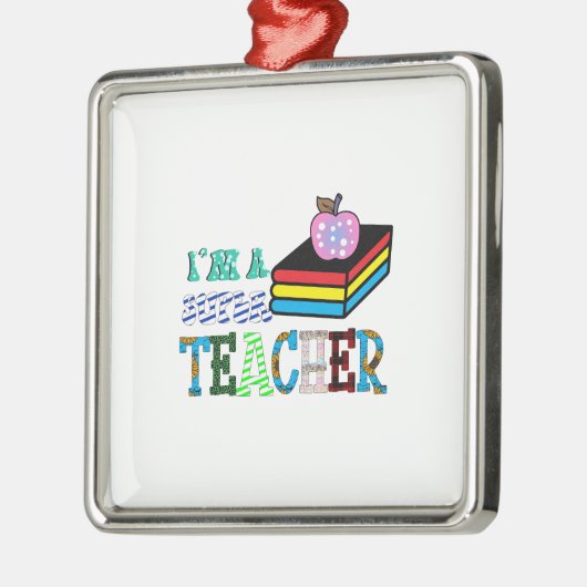 Ik ben een superleraar metalen ornament (Links)