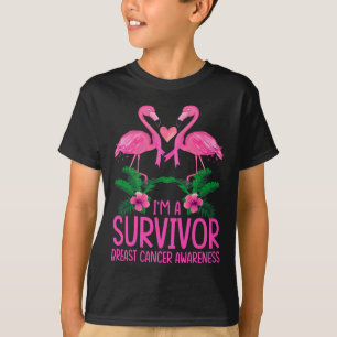 Ik ben een Survivor Borst Cancer Awareness Flaming T-shirt