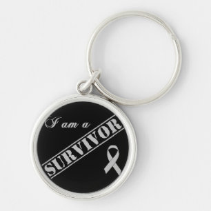 Ik ben een Survivor - Brain Tumor / Cancer Grey Ri Sleutelhanger
