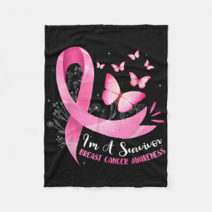 Ik ben een Survivor Breast Cancer Awareness Pink R Fleece Deken