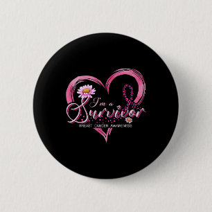 Ik ben een Survivor Breast Cancer Awareness Pink R Ronde Button 5,7 Cm
