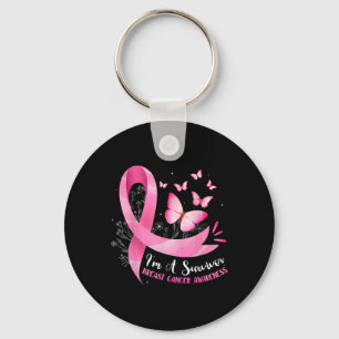 Ik ben een Survivor Breast Cancer Awareness Pink R Sleutelhanger