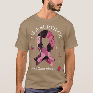 Ik ben een Survivor Breast Cancer Awareness Pink R T-shirt