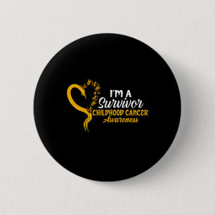 Ik ben een Survivor Butterfly Childhood Cancer Awa Ronde Button 5,7 Cm