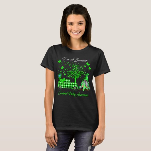 Ik ben een Survivor Cerebral Palsy Awareness T-shirt (Voorkant volledig)